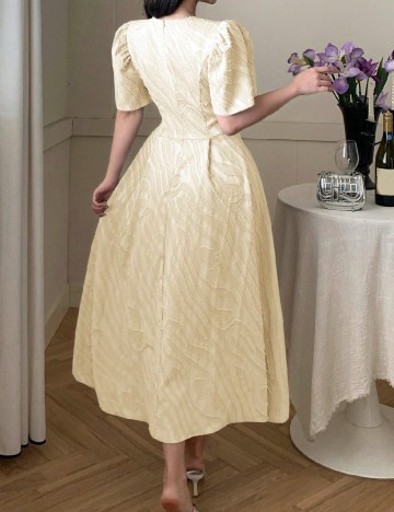Rochie medie Dazy, crem