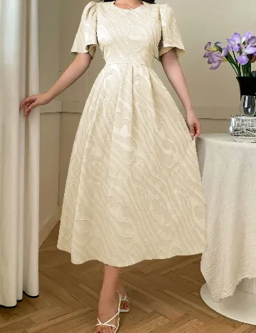 Rochie medie Dazy, crem