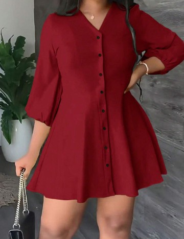 Rochie scurta SHEIN CURVE, rosu