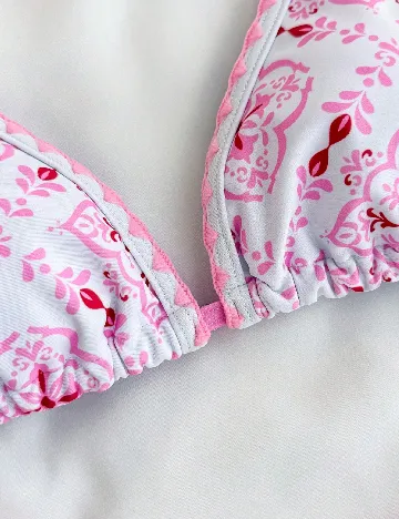 Costum de baie Shein Kids, roz/alb