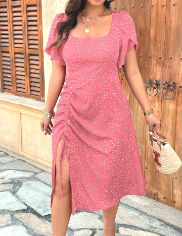 Rochie medie SHEIN CURVE, roz