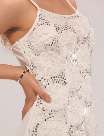 Rochie scurta Forever 21, alb/argintiu