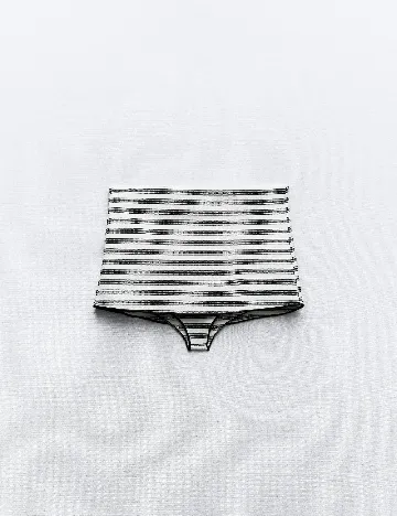 Pantaloni scurti Zara, alb/negru