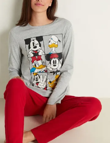 Pijama Tezenis, gri/rosu