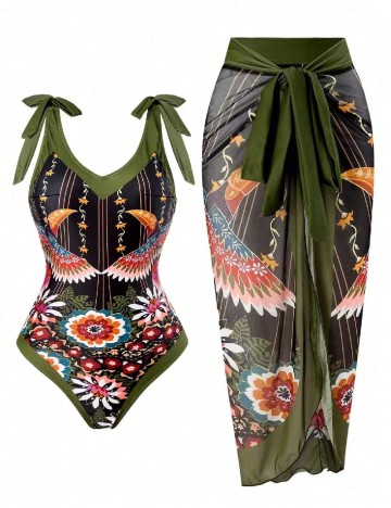 Costum de baie SHEIN CURVE, mix culori
