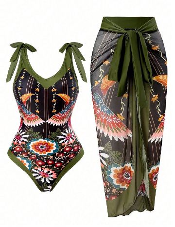 Costum de baie SHEIN CURVE, mix culori