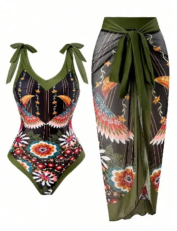 Costum de baie SHEIN CURVE, mix culori