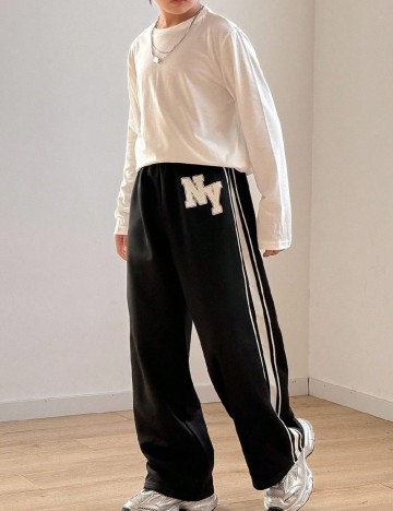 Pantaloni Shein Kids, negru