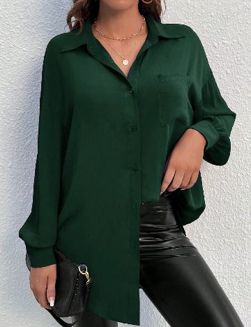 Camasa SHEIN CURVE, verde