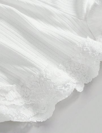 Pantaloni de pijama Romwe, alb