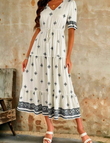Rochie lunga Emery Rose, ecru