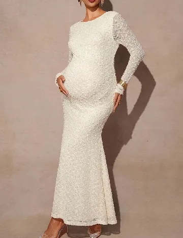 Rochie lunga SHEIN Maternity, ecru