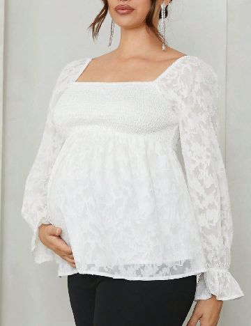 Bluza SHEIN Maternity, alb