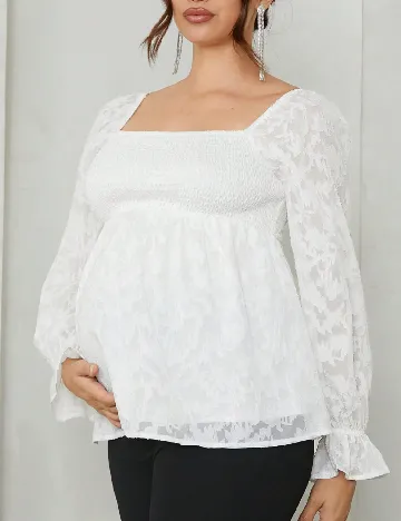 Bluza SHEIN Maternity, alb