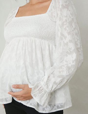 Bluza SHEIN Maternity, alb