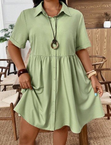 Rochie scurta SHEIN CURVE, verde
