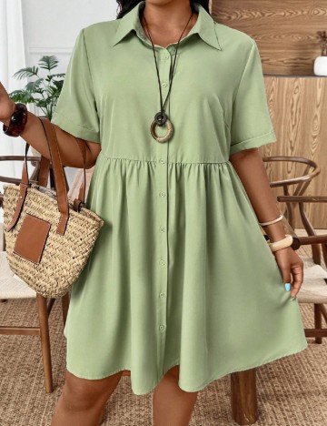 Rochie scurta SHEIN CURVE, verde