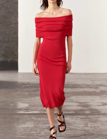 Rochie medie Zara, rosu