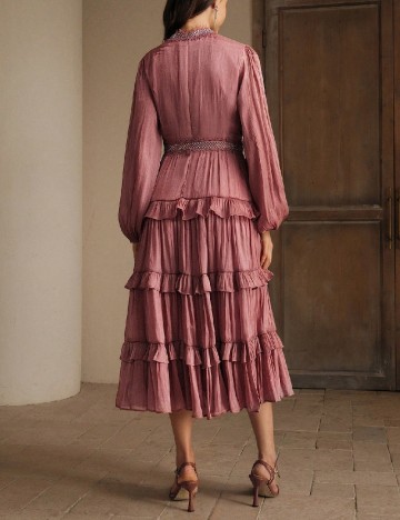 Rochie medie Anewsta, roz