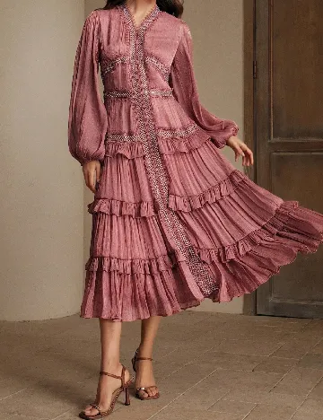 Rochie medie Anewsta, roz