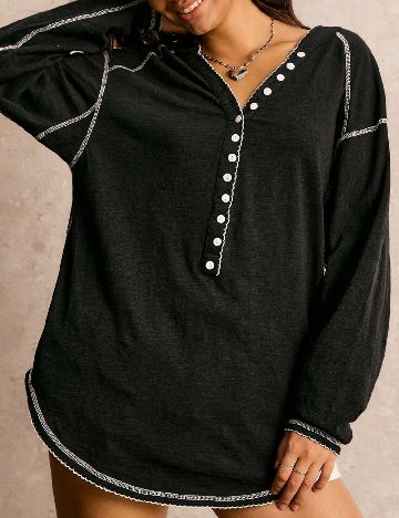 Bluza Oversize SHEIN, negru