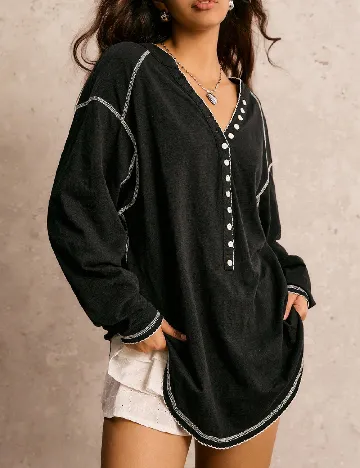 Bluza Oversize SHEIN, negru