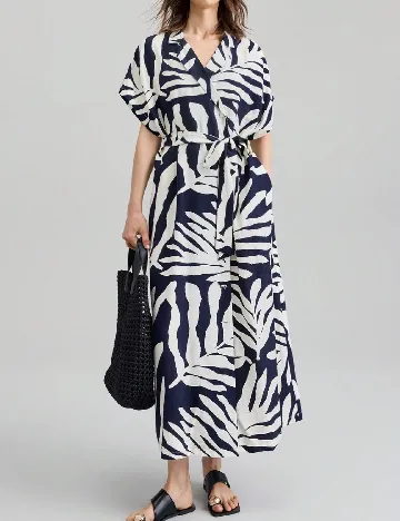 Rochie lunga SHEIN, alb/albastru