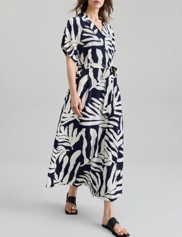 Rochie lunga SHEIN, alb/albastru