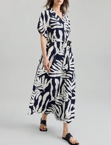 Rochie lunga SHEIN, alb/albastru