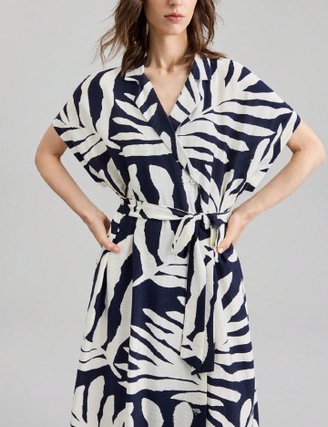 Rochie lunga SHEIN, alb/albastru
