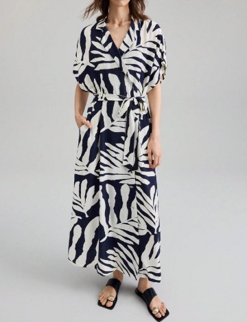 Rochie lunga SHEIN, alb/albastru