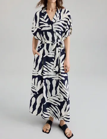 Rochie lunga SHEIN, alb/albastru