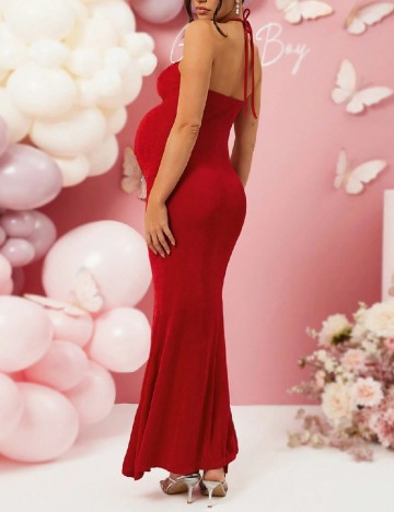 Rochie lunga SHEIN Maternity, rosu