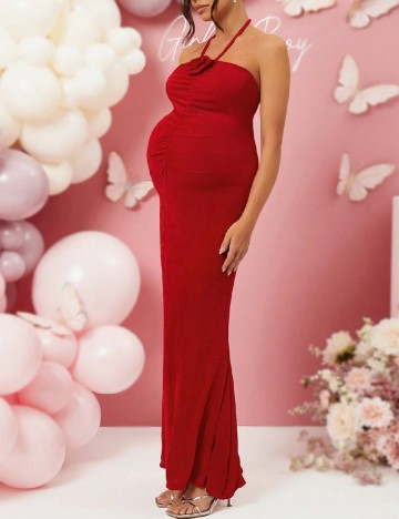 Rochie lunga SHEIN Maternity, rosu