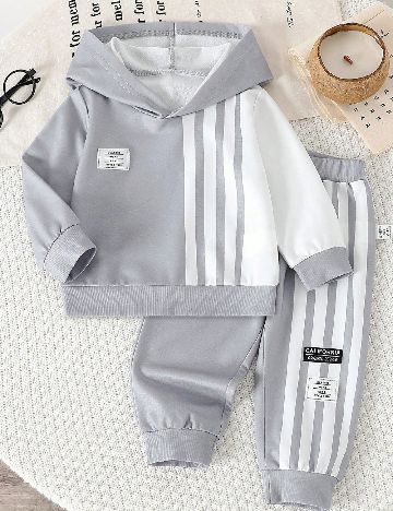 Compleu Shein Kids, alb/gri