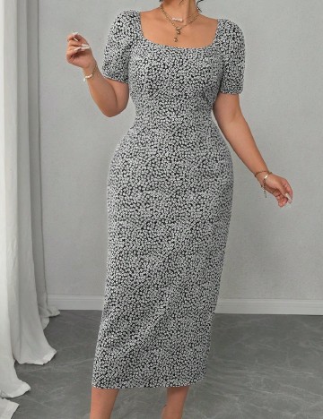 Rochie lunga SHEIN CURVE, floral print