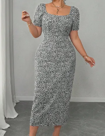 Rochie lunga SHEIN CURVE, floral print