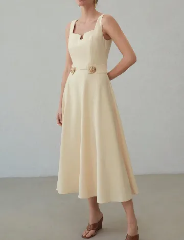 Rochie medie MOTF, crem
