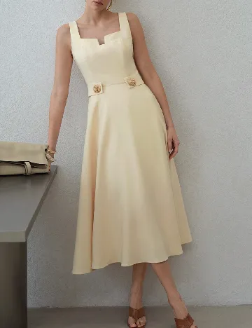 Rochie medie MOTF, crem