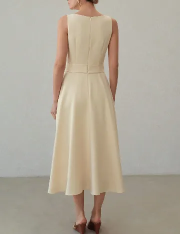 Rochie medie MOTF, crem
