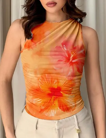 Top SHEIN CURVE, portocaliu