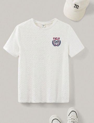 Tricou Shein Kids, alb