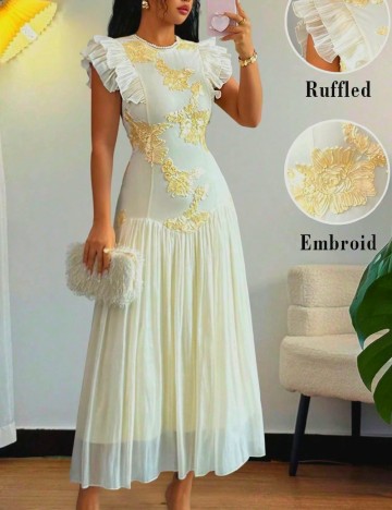 Rochie lunga SHEIN, crem