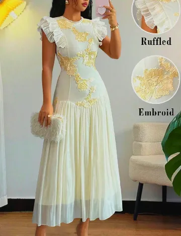 Rochie lunga SHEIN, crem