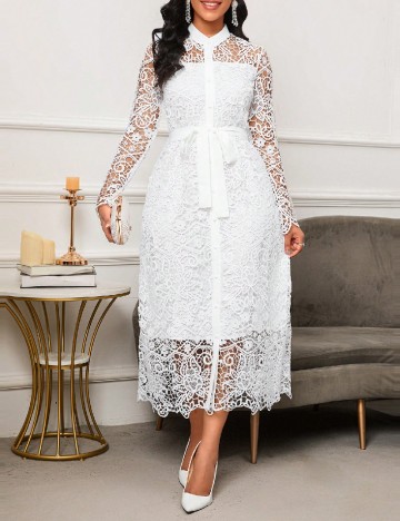 Rochie medie SHEIN, alb