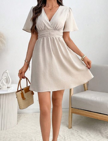Rochie scurta Emery Rose, bej