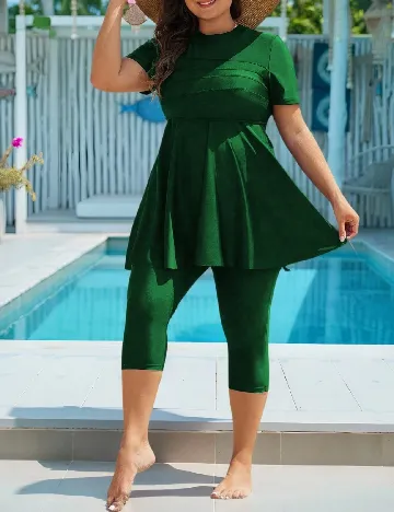Costum de baie SHEIN CURVE, verde