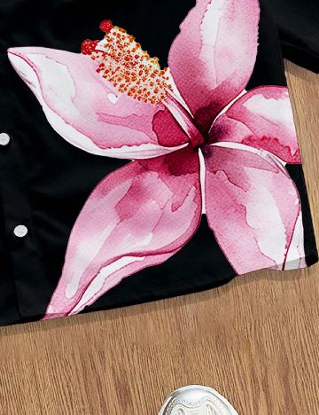 Camasa SHEIN, negru/roz