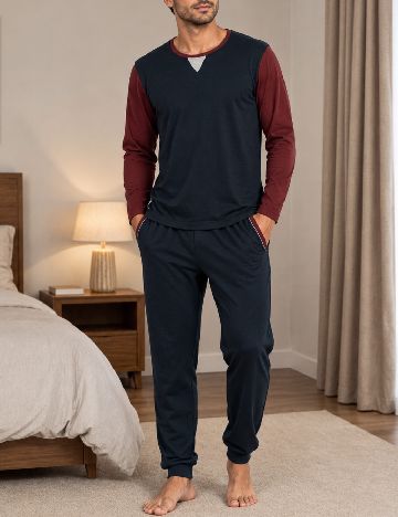 Pijama Intimissimi, bleumarin/rosu