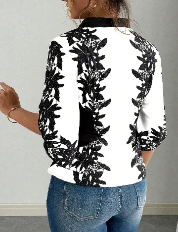 Bluza SHEIN CURVE, alb/negru